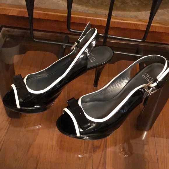 STUART WEIZTMAN GINGER BLACK PATENT LEATHER - Picture 2 of 3